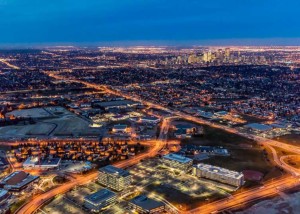 Night view of Calgary Alberta