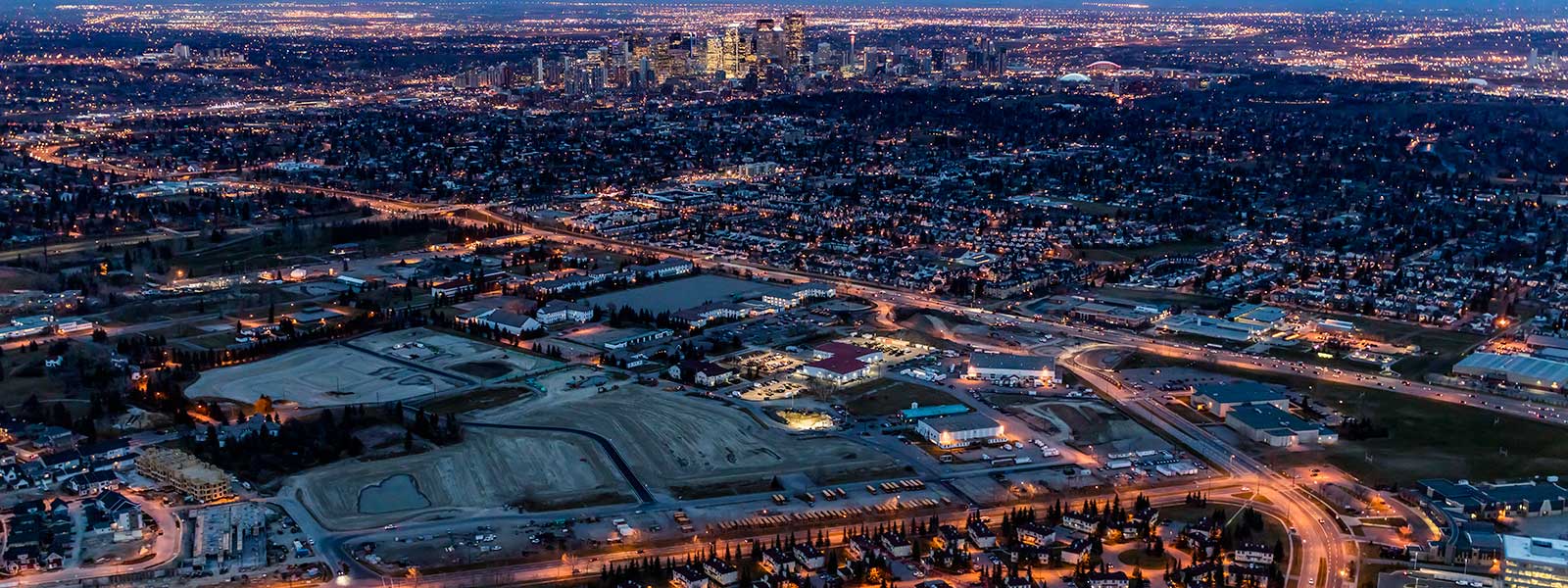 Night view of Calgary Alberta Canada