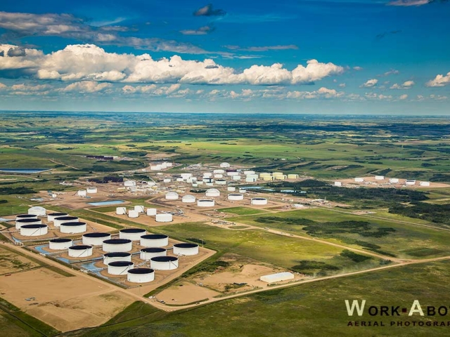 Aerial photo of Hardisty Tank Farm