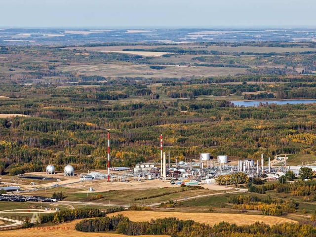 Aerial photo of Alberta gas plant