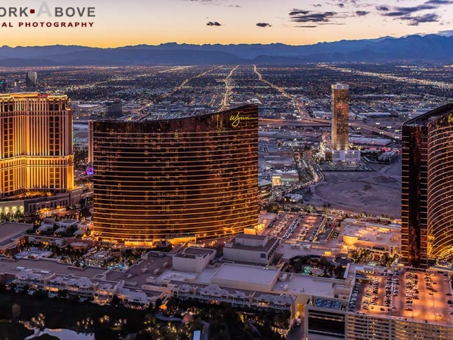 Las Vegas night aerial photograph