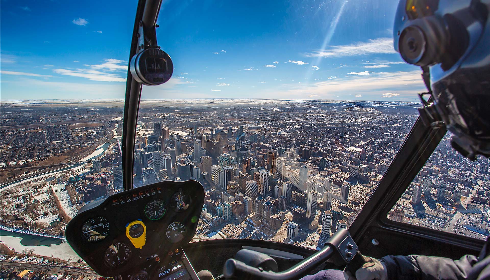 View of Calgary from Helicopter
